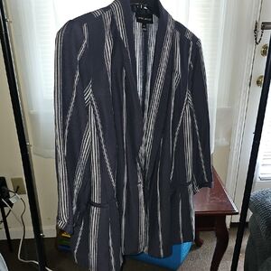 Lane Bryant Dark Blazer with Light Stripes